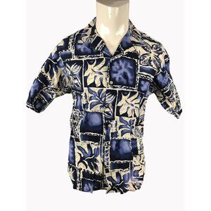 Cintas Hawaiian Aloha Shirt USA Large Polynesian Tapa Print Button Down